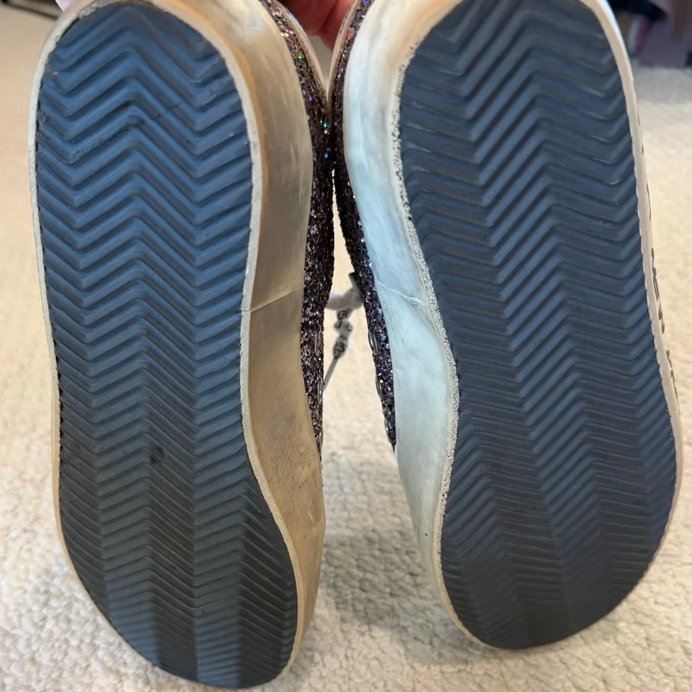 Golden Goose Glitter Low-Top Sneakers with Pink Star - Picture 4 of 4